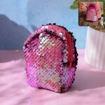 Mini Sequin Backpack Pouch - (1 Pc) - Front View by Nari Haat, Indian ethnic wear, women clothing, designer suit