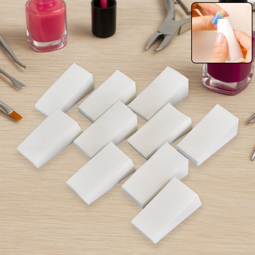 10 Pcs Nail Buffer Blocks – Professional Manicure & Pedicure Nail Polishing Sponge - Front View by Nari Haat, India...