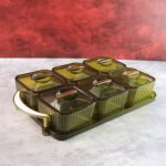 Liger Multipurpose Transparent Spice Jar Set with Tray and Lids 400ML Approx (6 Pc) - Front View by Nari Haat, Indian...