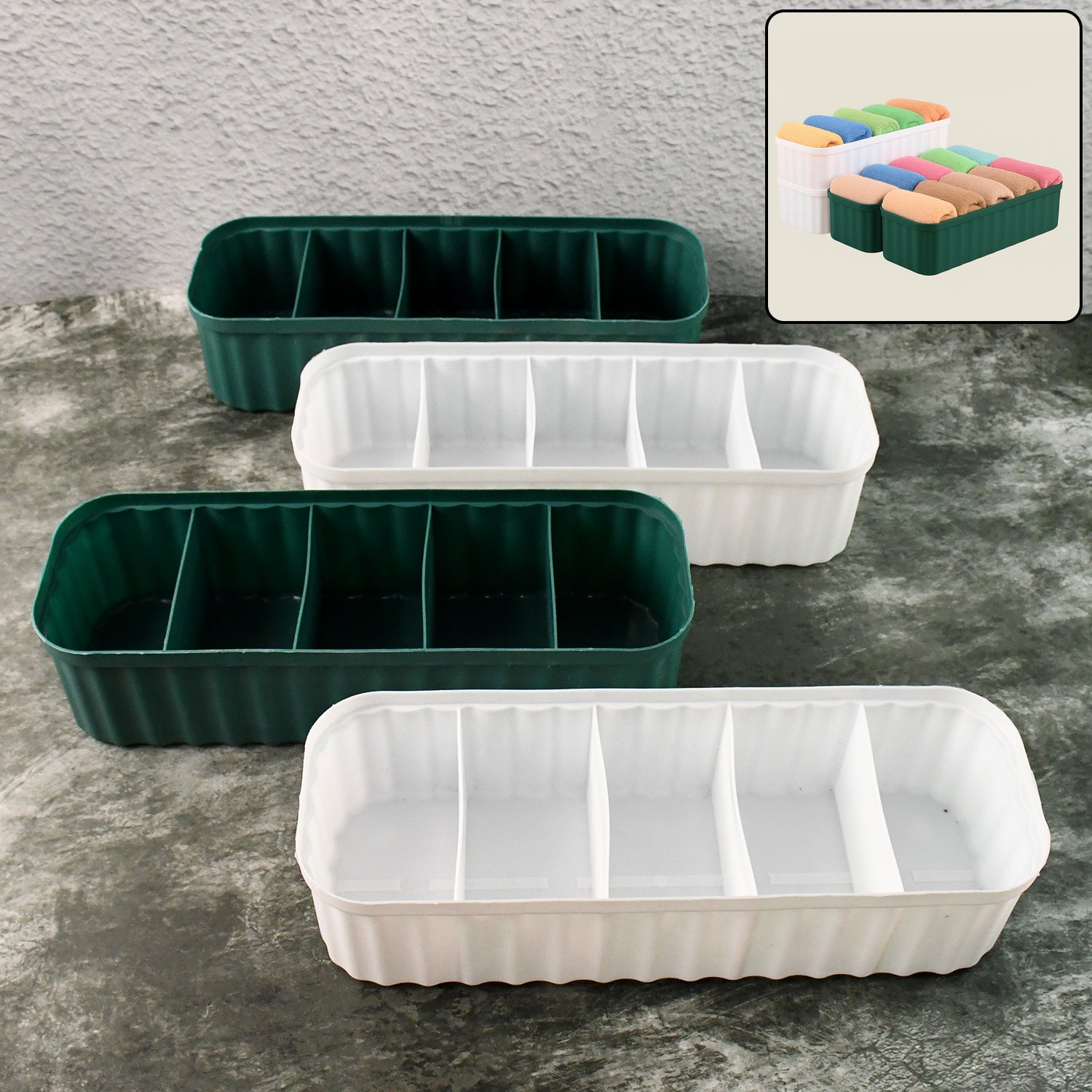 Organizer-Tray-01_d99a200a-9e41-4375-8a43-f985f8ab3c59.jpg 5 Compartment Drawer Storage Boxes for Socks