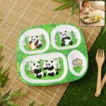 Kids 4-Compartment Melamine Partition Plate (1 Pc / 24×22 Cm) - Front View by Nari Haat, Indian ethnic wear, women c...