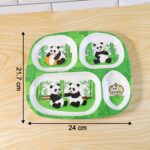 Kids 4-Compartment Melamine Partition Plate (1 Pc / 24×22 Cm) - Back View by Nari Haat, Indian ethnic wear, women cl...