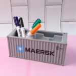 Container-Style Multi-Compartment Desk Organizer (1 Pc) - Back View by Nari Haat, Indian ethnic wear, women clothing,...