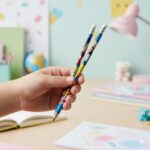 Premium Cartoon-Printed Graphite Pencils Set of 12 Pc - Fabric Detail by Nari Haat, Indian ethnic wear, women clothin...