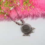 Oxidised Silver Traditional Long Necklace (1 Pc) - Neckline Detail by Nari Haat, Indian ethnic wear, women clothing, ...