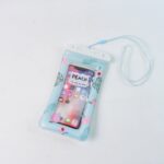 Waterproof Peach Transparent Mobile Pouch with Neck Strap (1 Pc) - Full Detail by Nari Haat, Indian ethnic wear, wome...