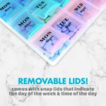 Weekly Pill Organizer Box with 21 Compartments (1 Pc) - Fabric Detail by Nari Haat, Indian ethnic wear, women clothin...