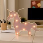 Magical Unicorn Shaped LED Decorative Night Light (1 Pc) - Closeup Embroidery by Nari Haat, Indian ethnic wear, women...