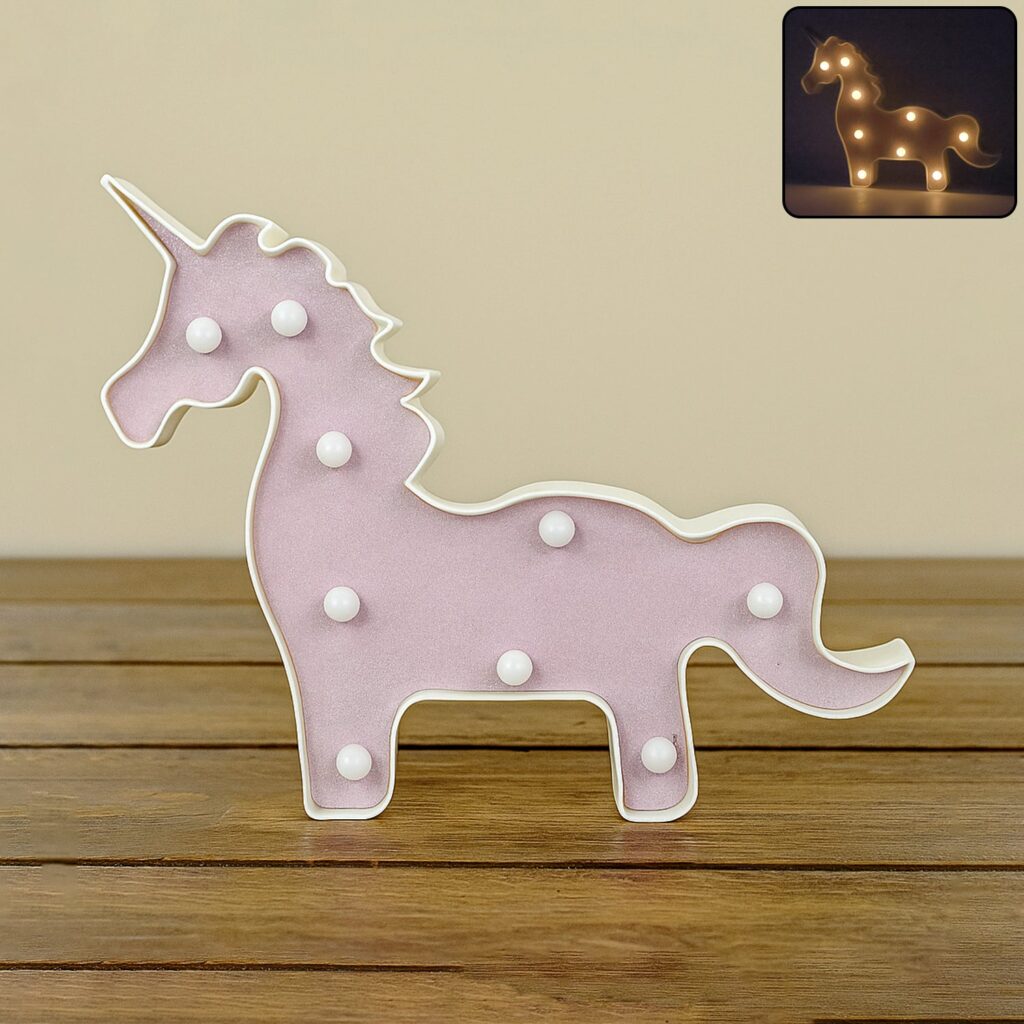 Magical Unicorn Shaped LED Decorative Night Light (1 Pc) - Front View by Nari Haat, Indian ethnic wear, women clothin...