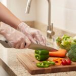 Disposable Clear Gloves, 50 Pc Pack - Neckline Detail by Nari Haat, Indian ethnic wear, women clothing, designer suit