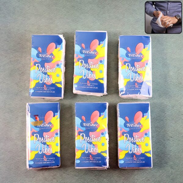 Premium Soft Pocket Tissue Pack  for Daily Use, Skin Care, Office (Pack of 6 / 60 Sheet) - Front View by Nari Haat, I...