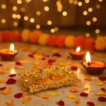 Royal Ornate Oval Pooja Thali - (1 Pc) - Neckline Detail by Nari Haat, Indian ethnic wear, women clothing, designer suit