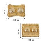 Ornate Rectangular Pooja Tilak Plate - (Mix Design / 1 Pc) - Back View by Nari Haat, Indian ethnic wear, women clothi...