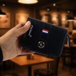 Premium Black Zip-Around Card Holder Wallet (1 Pc) - Back View by Nari Haat, Indian ethnic wear, women clothing, desi...