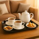 Plastic Serving Tray / Plate – 40 × 30 cm (1 Pc / Black) - Back View by Nari Haat, Indian ethnic wear, women cloth...