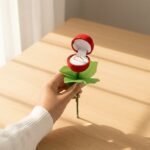 Romantic Artificial Rose Ring Box Stick – 2 Piece Flower Shaped - Neckline Detail by Nari Haat, Indian ethnic wear,...