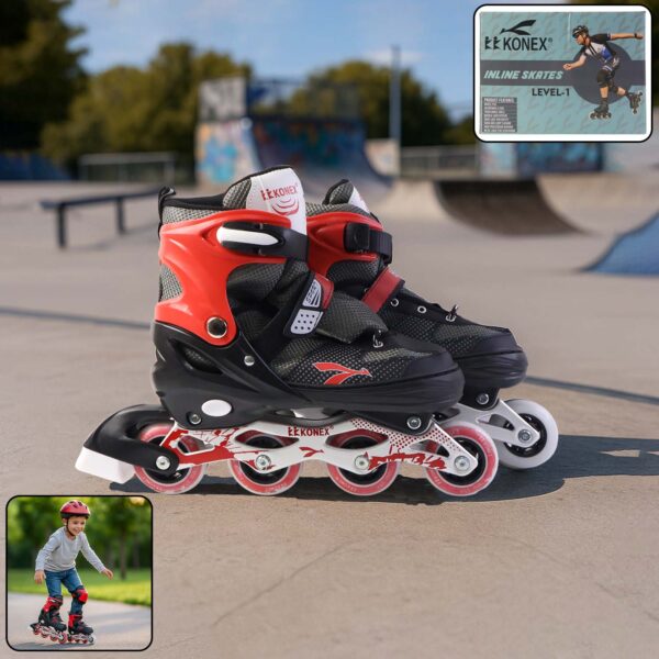 Professional Adjustable Inline Skates for Kids and Adults (XL / 1 Pair) - Front View by Nari Haat, Indian ethnic wear...