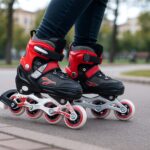 Professional Adjustable Inline Skates for Kids and Adults (Medium / 1 Pair) - Neckline Detail by Nari Haat, Indian et...