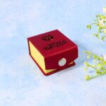 Premium Elegant Ring Gift Box with Soft Velvet Cushion - Closeup Embroidery by Nari Haat, Indian ethnic wear, women c...