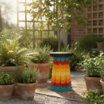 Collapsible Stool with Handle for Portable Seating (44x25.5 cm) - Full Detail by Nari Haat, Indian ethnic wear, women...