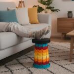 Collapsible Stool with Handle for Portable Seating (44x25.5 cm) - Closeup Embroidery by Nari Haat, Indian ethnic wear...