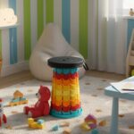 Collapsible Stool with Handle for Portable Seating (44x25.5 cm) - Neckline Detail by Nari Haat, Indian ethnic wear, w...