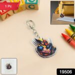 Cartoon Character Acrylic Keychain with Metal Clip - With Dupatta by Nari Haat, Indian ethnic wear, women clothing, d...