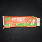 Beautiful Basics Orange Cotton Maxi Sanitary Pads XL+ 280mm Pack of 6 Pads - Fabric Detail by Nari Haat, Indian ethni...