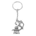 Om with Shivling Metal Keychain (1 Pc) - Sleeve Design by Nari Haat, Indian ethnic wear, women clothing, designer suit