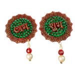Shubh Labh Beaded Decorative Door Hanging (2 Pc) - Sleeve Design by Nari Haat, Indian ethnic wear, women clothing, de...