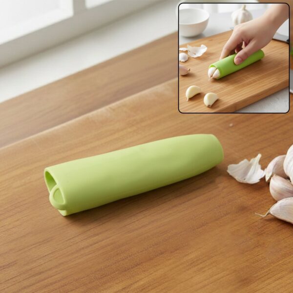 Silicone Garlic Peeler Tube Easy Hand Roller Peeling Tool (1 Pc) - Front View by Nari Haat, Indian ethnic wear, women...