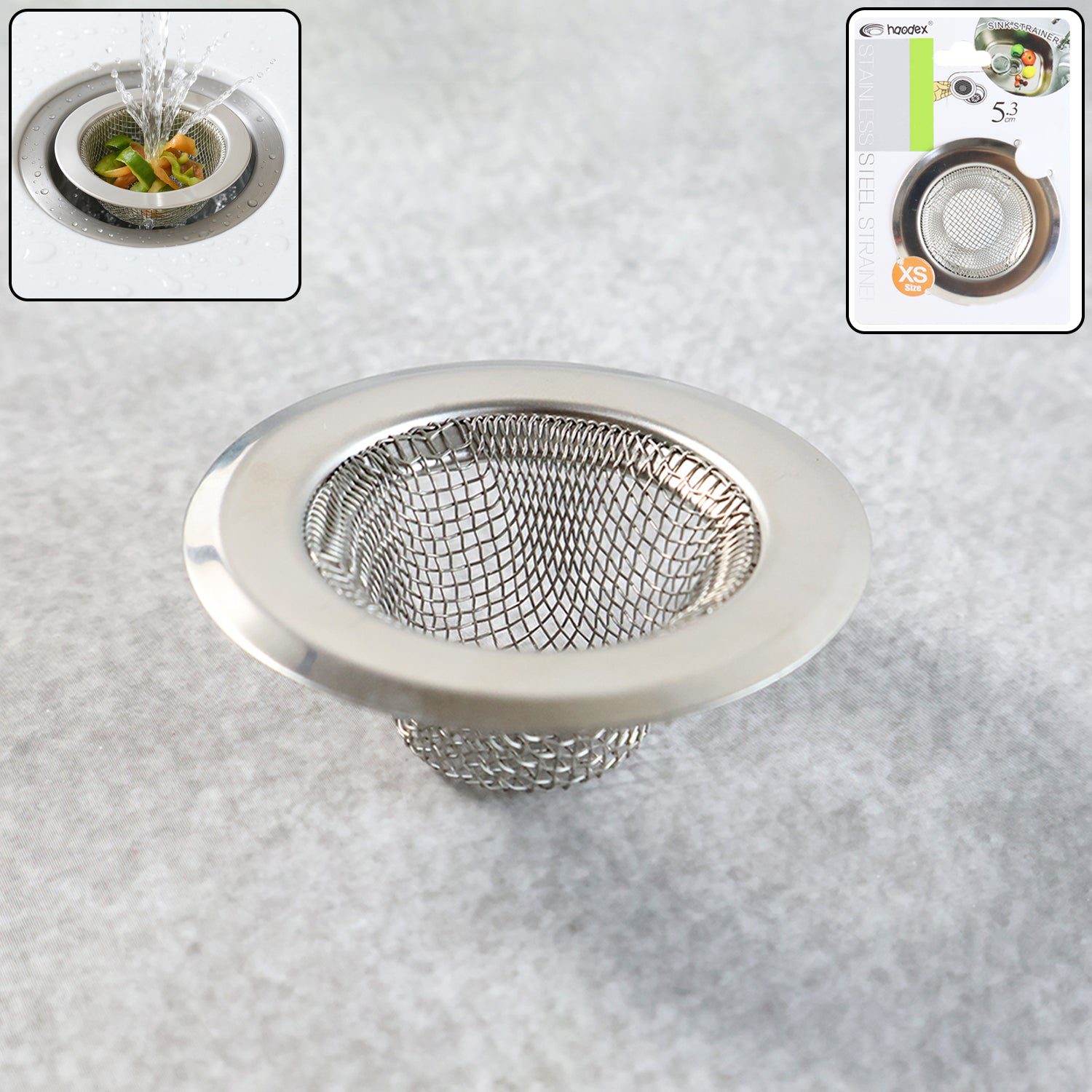 Sink-Strainer-01.jpg Stainless Steel Kitchen Sink Drain Strainer / Stopper (Extra Small (XS)/ 1 Pc) - Front View by Nari Haat, Indian ethn...