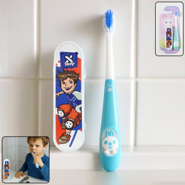 Kids Toothbrush with Cartoon Sketchboard Toy - Front View by Nari Haat, Indian ethnic wear, women clothing, designer ...