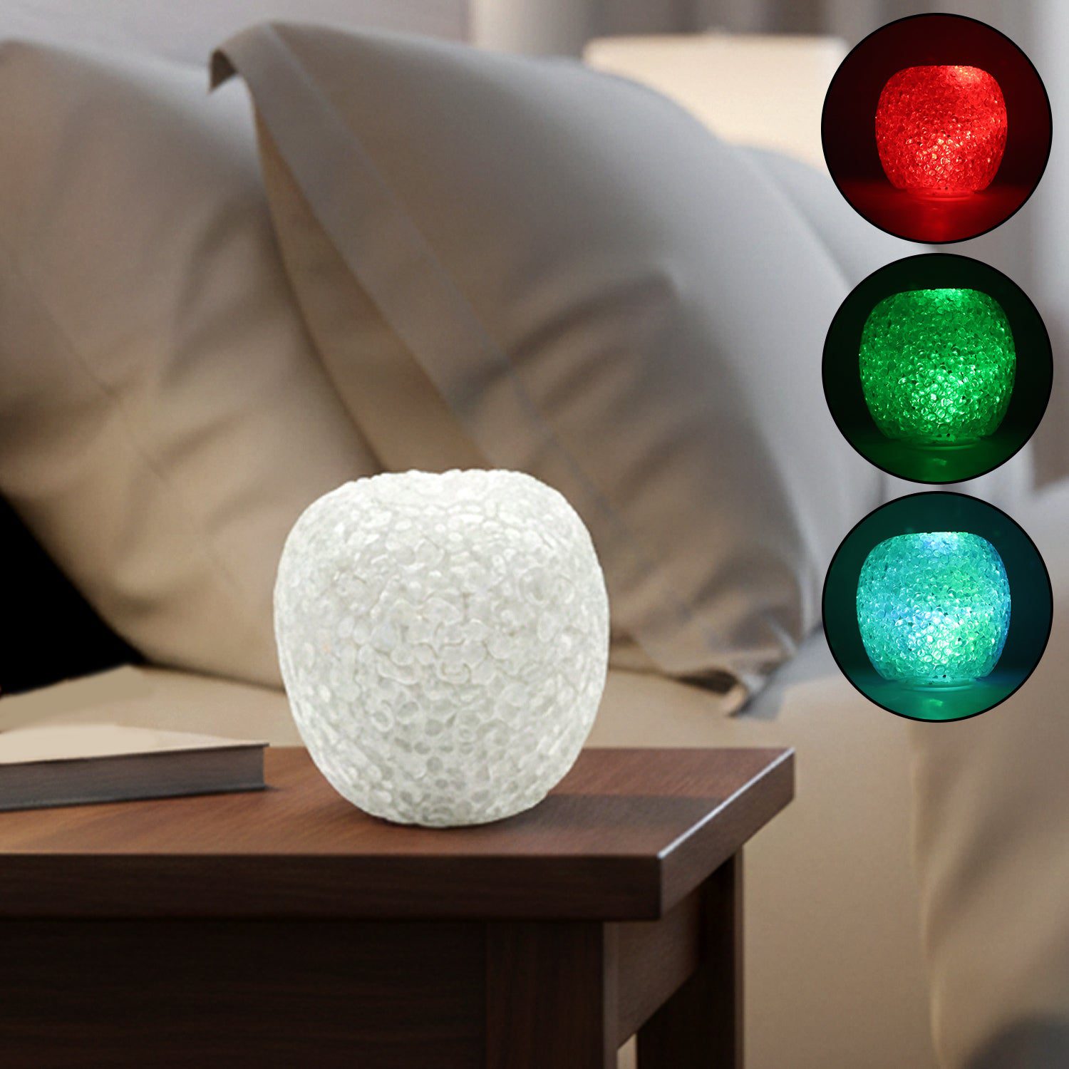 Small-Light-Lamp-01.jpg Decorative LED Crystal Table Lamp with Color-Changing (1 Pc) - Front View by Nari Haat, Indian ethnic wear, women clo...