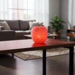 Decorative LED Crystal Table Lamp with Color-Changing (1 Pc) - Closeup Embroidery by Nari Haat, Indian ethnic wear, w...