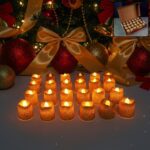 christmas Premium Glitter LED Tealight Candles (24 Pc Set) - Front View by Nari Haat, Indian ethnic wear, women cloth...
