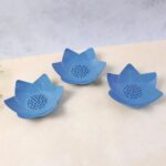 Supermom 3-Piece Lotus Blossom Design Soap Holder Set - Closeup Embroidery by Nari Haat, Indian ethnic wear, women cl...