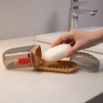 Premium Plastic Soap Box with Drain Tray & Protective Cover - Closeup Embroidery by Nari Haat, Indian ethnic wear, wo...