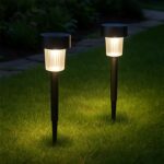 Solar-Powered LED Garden Spike Light Set (31x5cm / 2 Pc) - Front View by Nari Haat, Indian ethnic wear, women clothin...