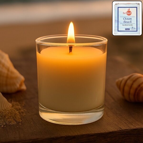 In'lief Scented Votive Jar Candle - (1 Pc / 50 Gm) - Front View by Nari Haat, Indian ethnic wear, women clothing, des...