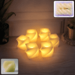 Set of 6 LED Flameless Decorative Candles – Square Shape Tealight Lamps - Front View by Nari Haat, Indian ethnic we...
