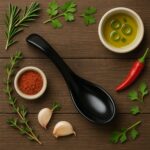 Plastic Soup Spoon – Deep Bowl (1 Pc / Black) - Neckline Detail by Nari Haat, Indian ethnic wear, women clothing, d...