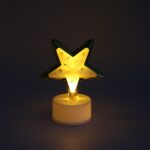 Decorative Star Shaped Flameless LED Candles (4 Pc) - Fabric Detail by Nari Haat, Indian ethnic wear, women clothing,...