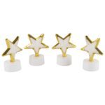 Decorative Star Shaped Flameless LED Candles (4 Pc) - Sleeve Design by Nari Haat, Indian ethnic wear, women clothing,...
