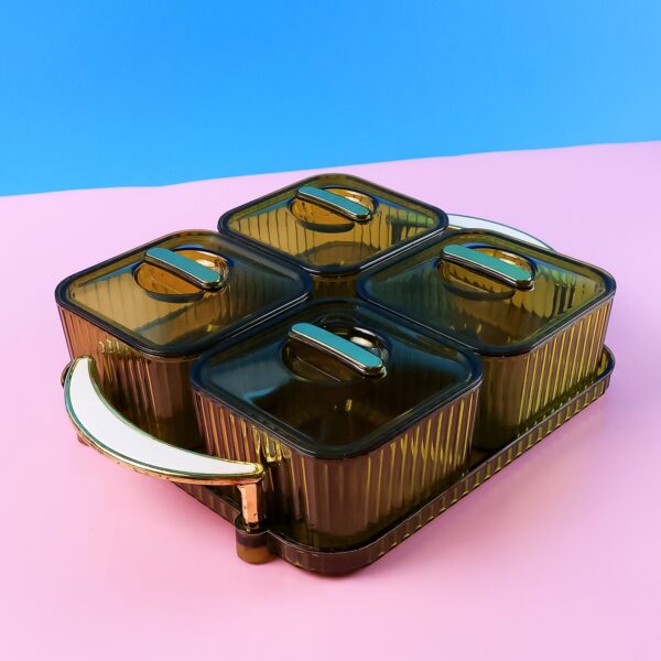 Liger Luxury Delight 4-Piece Dryfruit Storage Box (1 Set) - Front View by Nari Haat, Indian ethnic wear, women clothi...