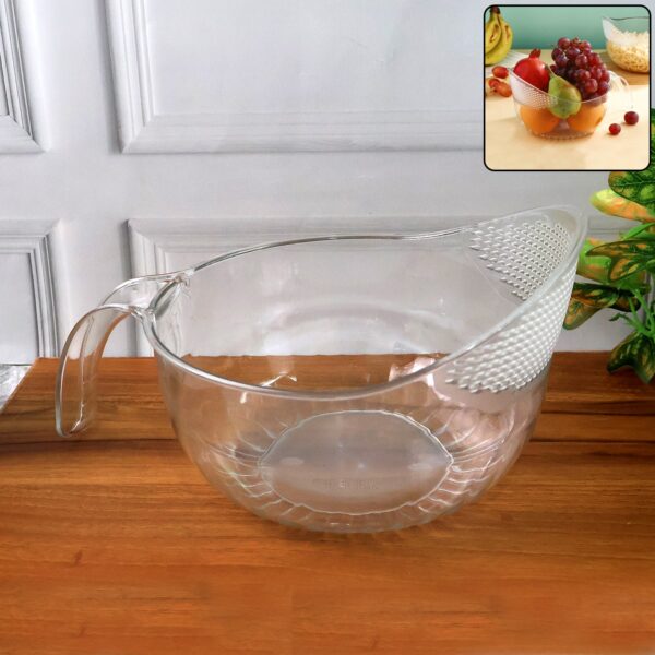 Supermom Multipurpose Transparent Plastic Bowl / Basket with Handle (1 Pc) - Front View by Nari Haat, Indian ethnic w...
