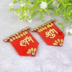 Shubh Labh Decorative Wall Hangings (2 Pc) - Fabric Detail by Nari Haat, Indian ethnic wear, women clothing, designer...