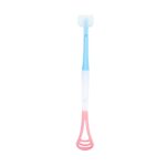 2-in-1 Baby Tongue Cleaner and Oral Massager Stick with Soft Silicone Brush Head - Sleeve Design by Nari Haat, Indian...