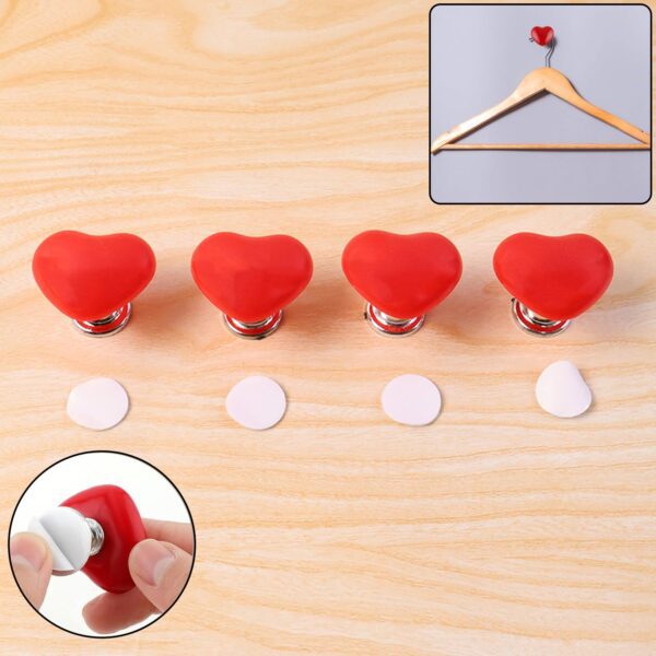 Heart-shaped Knob Pulls Toilet Press Button (4 Pc) - Front View by Nari Haat, Indian ethnic wear, women clothing, des...