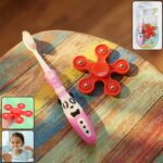 Kids Toothbrush and Fidget Spinner Toy Set - Front View by Nari Haat, Indian ethnic wear, women clothing, designer suit